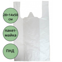 Пакет ПНД майка 28+14х50 мм 12 мкм белый