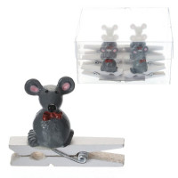 Украшение декор.прищепка "Мыши" 03,см 06шт/наб. арт.741553