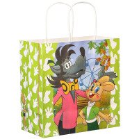 Пакет подароч.крафт 22*22*11см "С Днём рождения!" Ну, погоди! арт.10000796