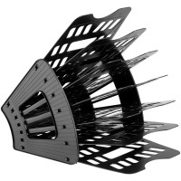 Лоток-веер для бумаг вертикально-горизонтальный  6 отделений черный СТАММ арт.ЛТ418