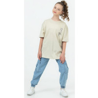 Футболка для девочки арт. DMB 7506 размер 36/140-44/164 цвет бежевый