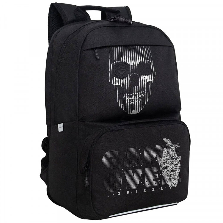 Рюкзак для мальчиков Grizzly арт.RU-639-6/1 черный 30х42,5х13,5 см
