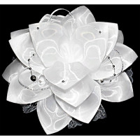 Бант для волос белый Arco Carino 14см арт.128