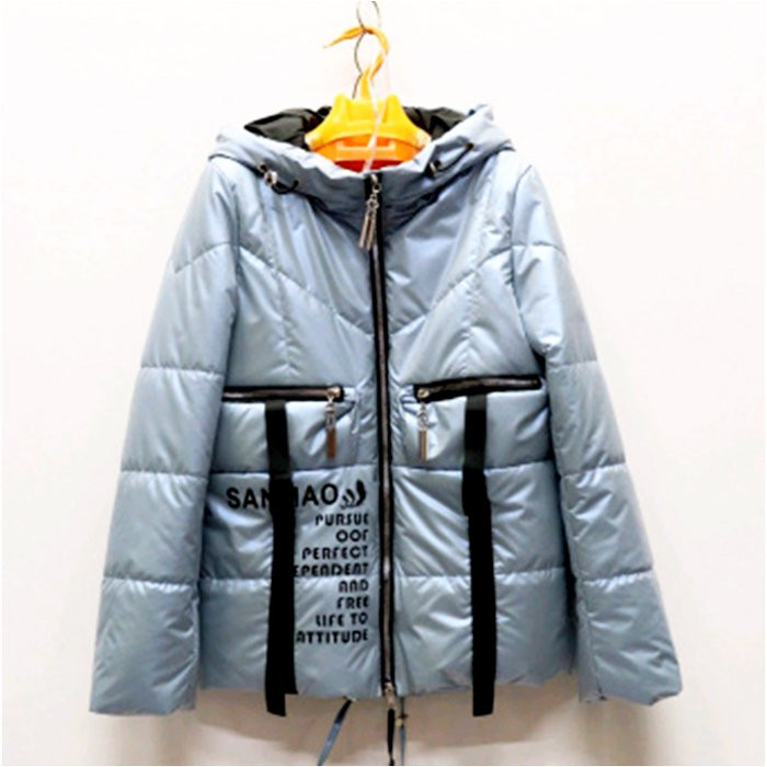 Куртка осенняя  для девочки (SANMAO) арт. ly-S215-2 размерный ряд 34/134-42/158 цвет голубой