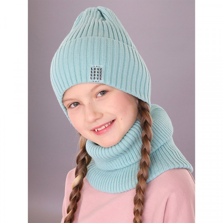 Комплект демисезоный для девочки (Полярик) арт.L-17-61 размер 52-54 (шапка+снуд) цвет в ассортименте