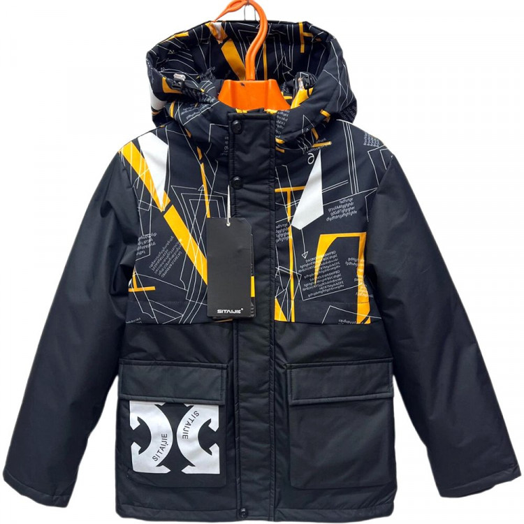 Куртка  для мальчика (MULTIBREND) арт.jxx-1171-2 размерный ряд 30/122-38/146 цвет черный