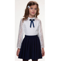 Джемпер трикотажный для девочки (Malini) длинный рукав цвет молочный арт.BL214TK размерный ряд 32/128-40/152