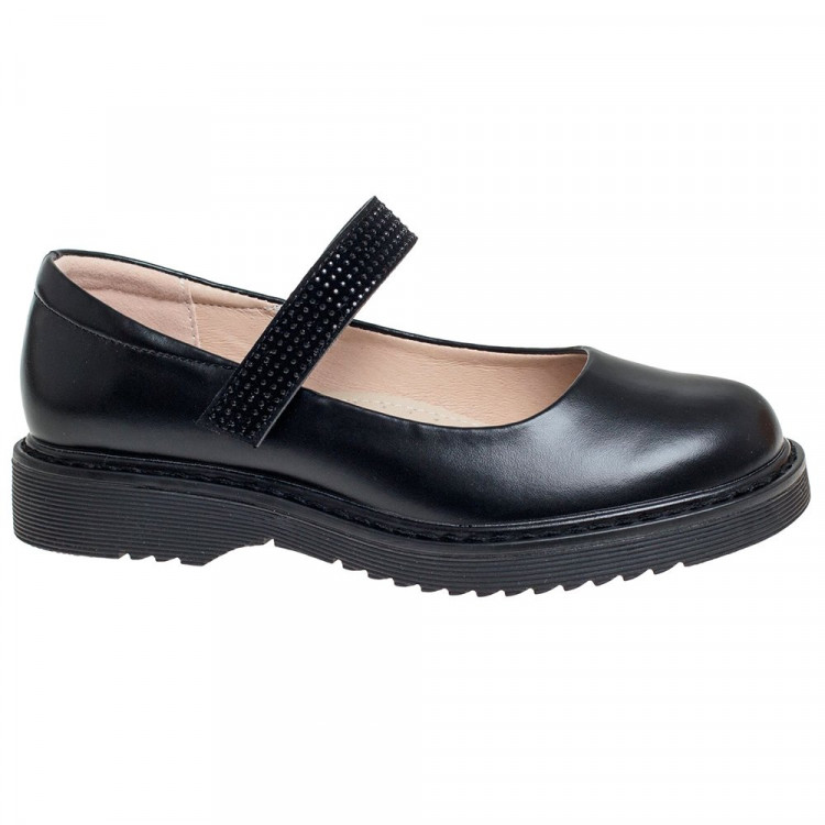 Туфли для девочки (Сказка) черные верх-искусственная кожа подкладка-натуральная кожа размерный ряд 32-37 арт.R577274211BK