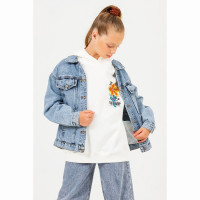 Куртка для девочки арт.DMB 4975 размер 34/134-44/164 цвет голубой