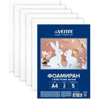 Набор цветного фоамирана А4 5 листов (deVENTE) HOBBY CREATIVE толщина 2 мм белый с блестками арт.8112418