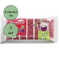 Губки для посуды 7 штук в упаковке 97*64*30 ТМ Perfera БОРДО крупнопористая (Ст.)
