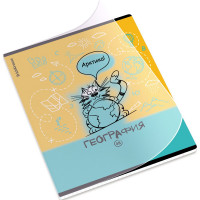 Тетрадь предметная 48 листов (ErichKrause) Котоформулы География пластиковая обложка арт.62532