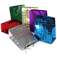 Пакет подароч. бумаж. 32*44*10см "Голография" цв.асс арт.501/505 XLG