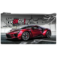 Пенал-косметичка 1 отделение плоский (Оникс) ПМП 01-20 Красное авто 205х108мм мягкий