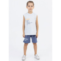 Комплект для мальчика артикул DMB 7460 размерный ряд 28/104-32/128 (футболка+шорты) цвет голубой