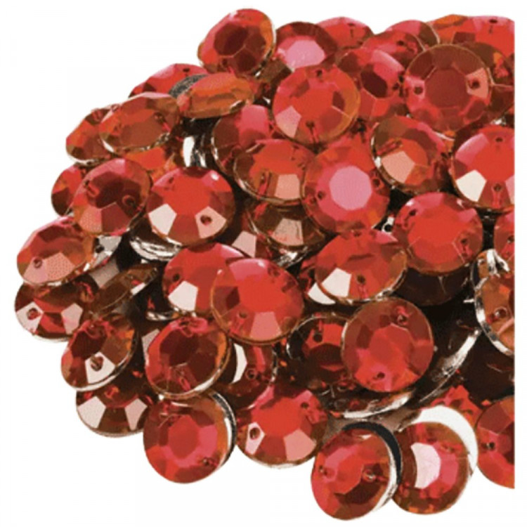Стразы акриловые пришивные 30 гр (deVENTE) Круглые d-12мм красные в пакете арт.8002399