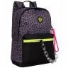 Рюкзак для девочек Grizzly арт.RXL-623-2/1 черный - серый 26х38х12 см
