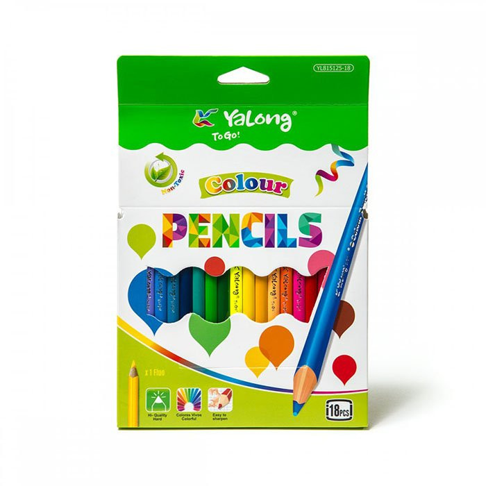 Набор карандашей цветных (Yalong) Трехгранные 18 цветов арт.YL815125-18