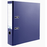 Папка-регистратор 80мм (+/-5) ПВХ с 2 сторонней обтяжкой, металлический уголок, синяя, разобранная
