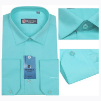 Сорочка подростковая приталенная длинный рукав размер 36/158-164(XXS)-41/176-182(XL) цвет бирюза Brostem арт.4749AX**