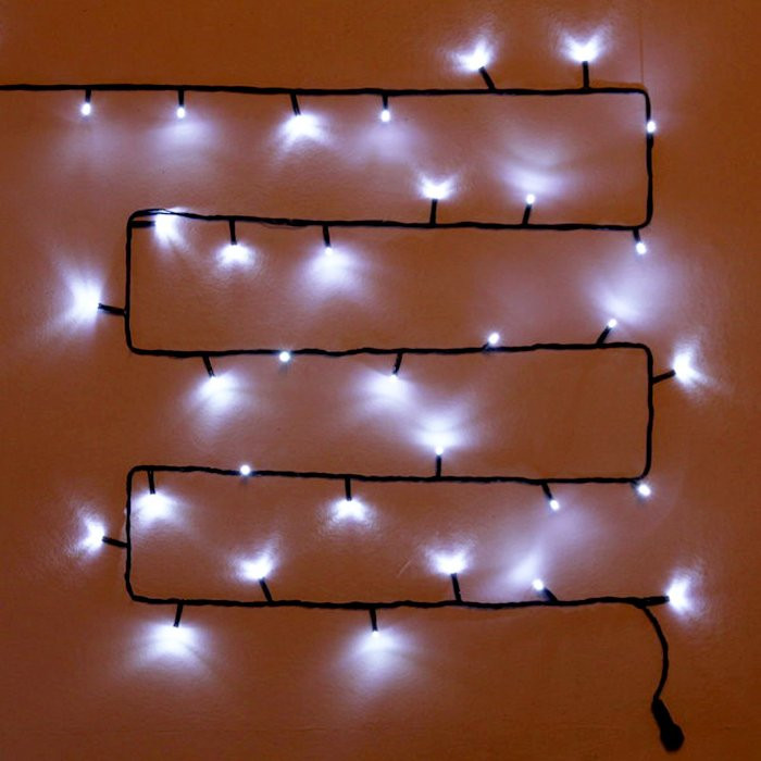 Гирлянда эл. уличная точечная 25м 300LED цв.белый (т.провод) (можно соеднять) 8реж IP-54 арт.183-752