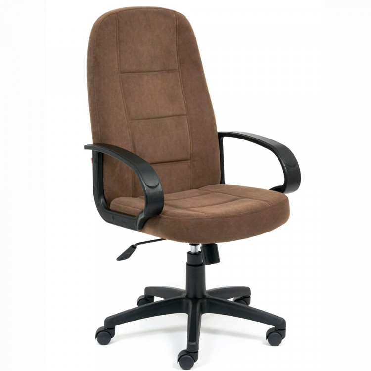 Кресло для руководителя пластик/флок СН747 коричневый (6)