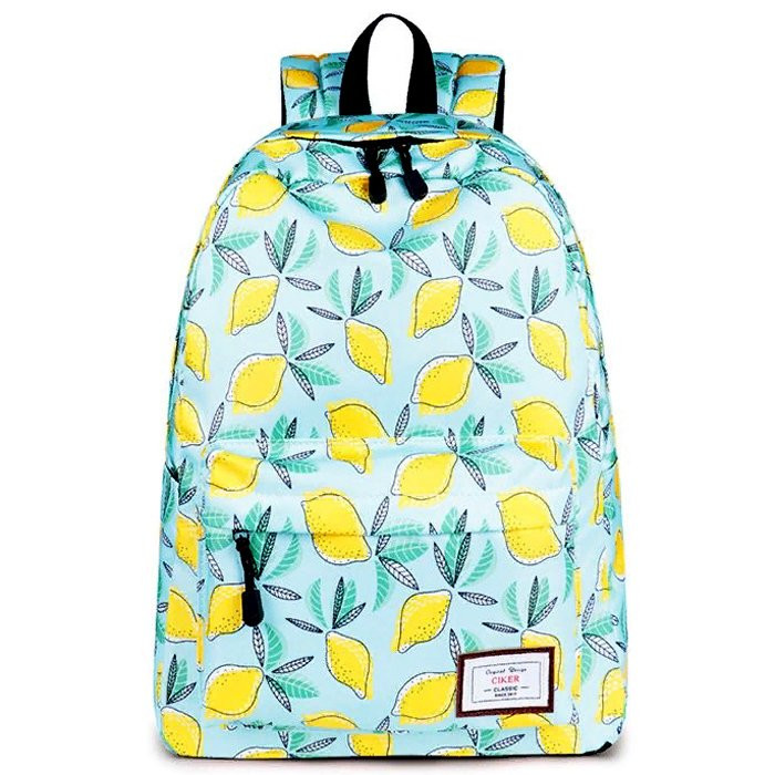 Рюкзак для девочек (Ciker) Лимоны светло-зелёный 41,5x30x13,5 см арт.604829232479