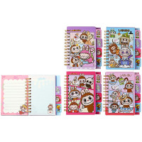 Блокнот А7 мягкая обложка на гребне 69 листов (Mazari) Лабуба ассорти арт.M-3292