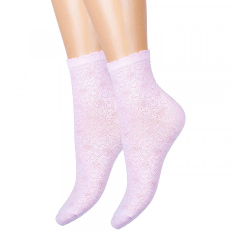 Носки детские арт.С524 размер 18-22 хлопок 79% полиамид 16% эластан 5% цвет розовый для девочки (Красная ветка)