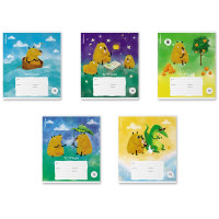 Тетрадь 12 листов линия (ErichKrause) Capybara Travel выборочный УФ-лак ассорти арт.60545