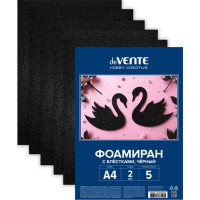 Набор цветного фоамирана А4 5 листов (deVENTE) HOBBY CREATIVE толщина 2 мм черный с блестками арт.8112419
