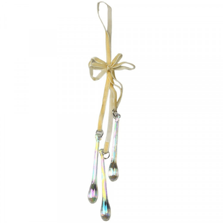 Украшение декор.подвеска "Капля" 34,5см 3шт связка, прозрачная арт.94857