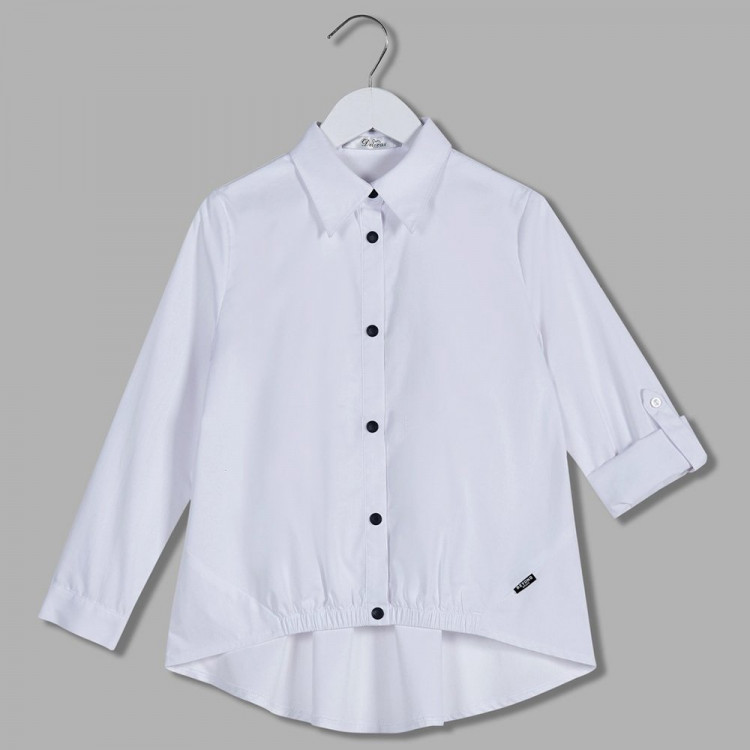 Блузка для девочки (Делорас) длинный рукав цвет белый арт.C63653 размерный ряд 34/134-44/164