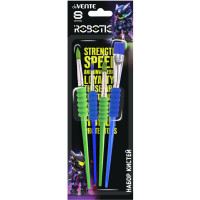 Набор кистей синтетика 4 штуки в наборе (deVENTE) Robotic круглые №2,6,10 плоская №12 арт.8072529