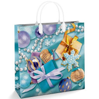 Пакет ПВД с пластиковыми ручками 30*30+10см 150 мкм НГ Волшебный день