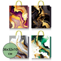 Пакет бумажный с ручкой "deVENTE.Marble" вертикальный 26*32*10см арт.9041425