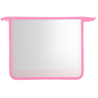 Папка школьная для тетрадей А5 на молнии Оникс прозрачная  Пурпурно-розовая арт.ПТ-750