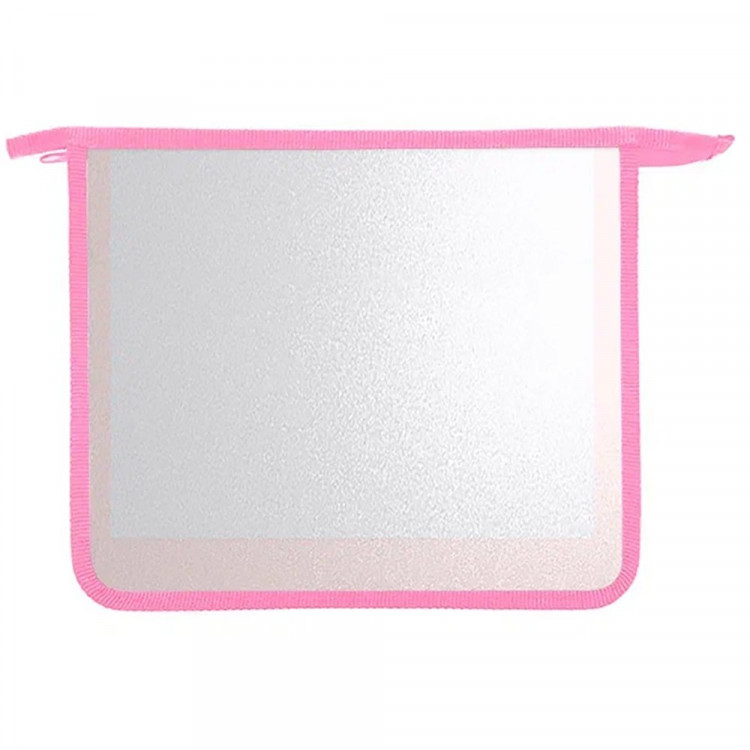 Папка школьная для тетрадей А5 на молнии (ОНИКС) прозрачная  Пурпурно-розовая арт.ПТ-750