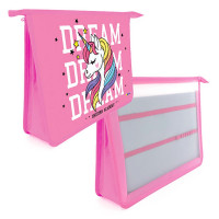 Папка школьная для труда А4 на молнии 2 отделения (Оникс) Unicorn DREAM арт ПТ-Р13