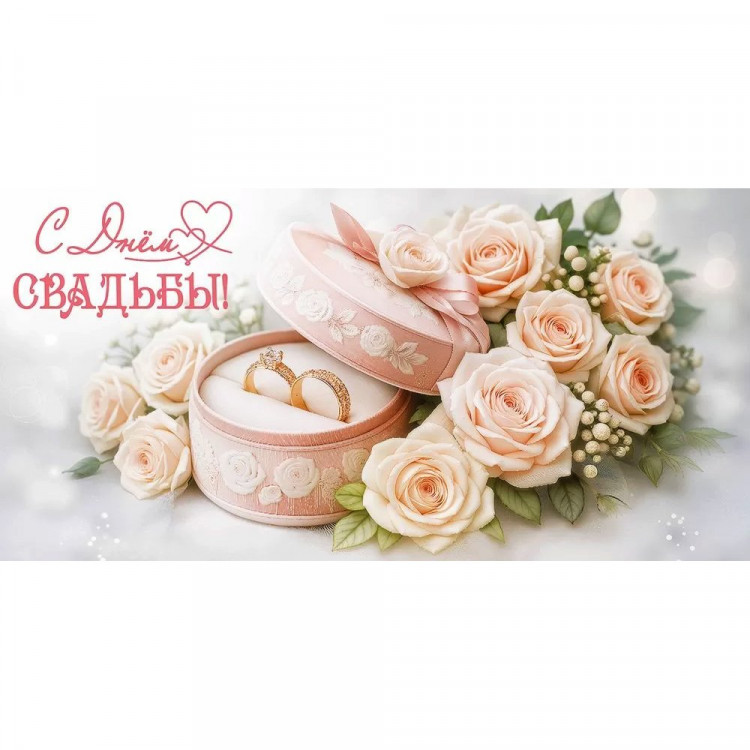 Открытка-конверт "С Днём Свадьбы!" арт.50002061