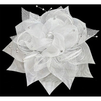 Бант для волос белый Arco Carino 14см арт.120-1