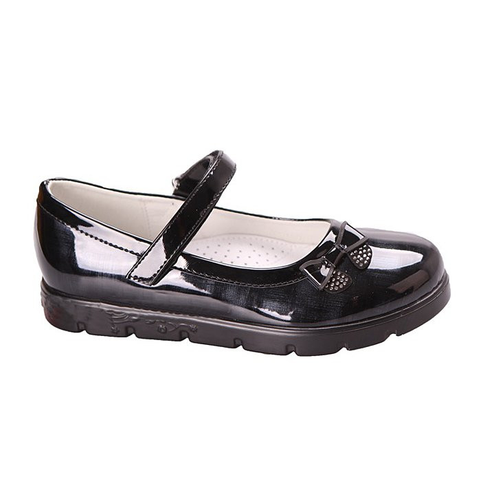 Туфли для девочки (TOM.MIKI) черные верх-искусственная кожа подкладка-натуральная кожа размерный ряд 32-37 арт.B-3777-B