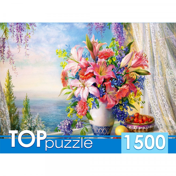 Пазл 1500 элементов TOPpuzzle Русская коллекция Букет с гладиолусами О.Дандорф (РК) арт.РУКТП1500-1586
