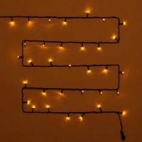 Гирлянда электрическая уличная точечная 07м 80LED цвет желтый (темный провод) 8режимов артемный 183-319