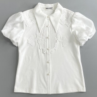 Блузка для девочки  (Kevin Young) короткий рукав цвет белый арт.R105141 размерный ряд 30/122-38/146