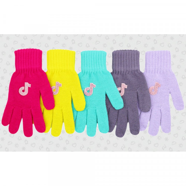 яяяПерчатки для девочки (Полярик) арт.TG-469 размер 15 (7-8л) цвет в ассортименте