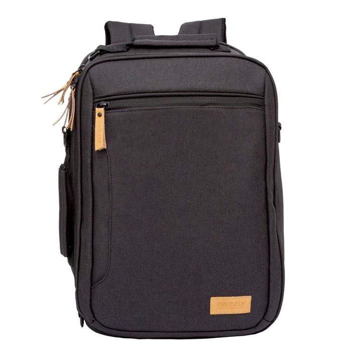 Рюкзак для мальчика (Grizzly) арт RQ-013-2 черный-кирпичный 32х43,5х12 см БРАК