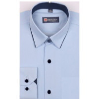 Сорочка подростковая приталеная длинный рукав размерный ряд 36/158-164(XXS)-41/176-182(XL) цвет голубой Brostem арт.1LBX51H+2KX на кнопках