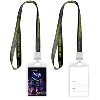 Бейдж вертикальный 65*110мм deVente с клипсой на цветной ленте арт.8093525 (Ст.50/2000)