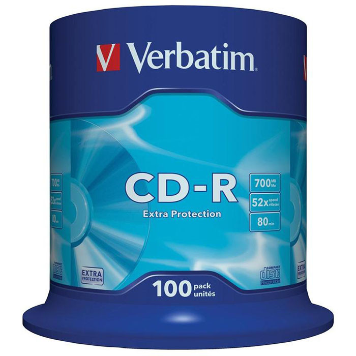 Диск  CD-R Verbatim 700Мб 80мин 52x (Ст.100) штука